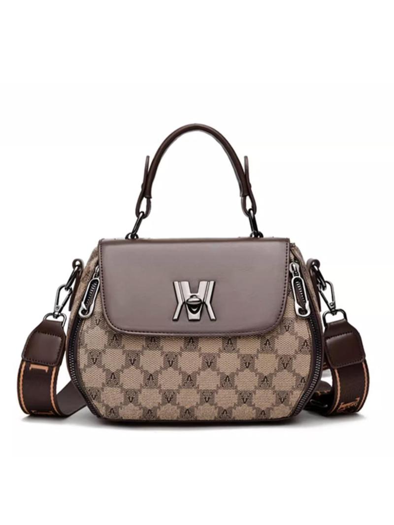 Product Introduction of Summer 2025 Fashion Letter Pattern PU Handbags for Women, Retro Geometric Label Decor Shoulder Bags, Everyday Bags, Dainty Gift for Your Love, Gifts for Girlfriend 7