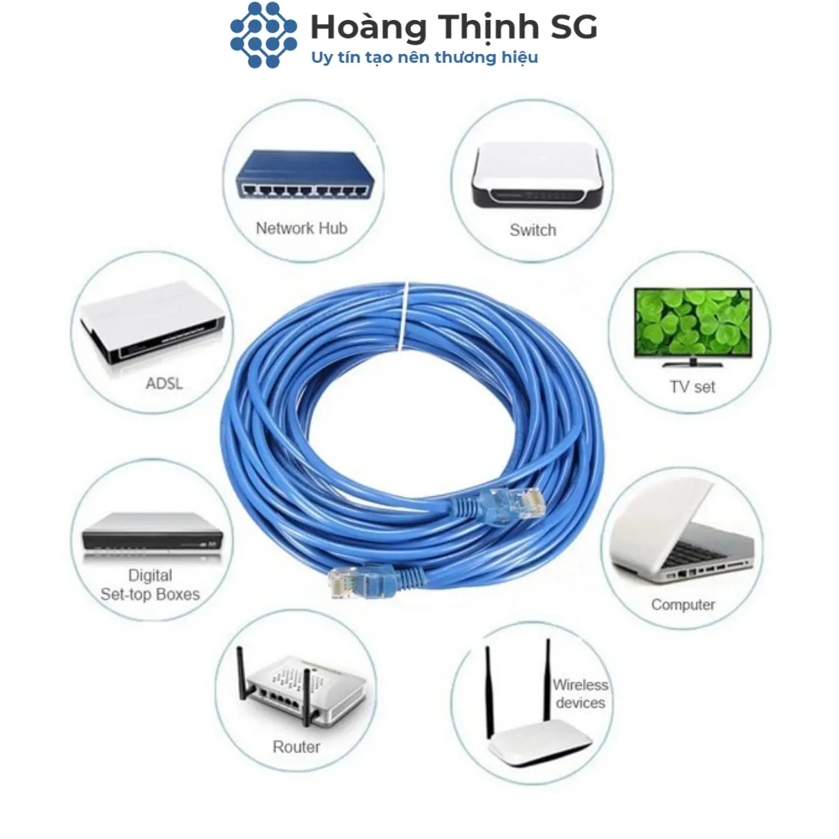 Dây cáp mạng LAN CAT5E bấm sẵn 2 đầu, 1.5m-3m-5m-10m chuẩn RJ45 kết nối mạng internet cho Máy tính - Laptop