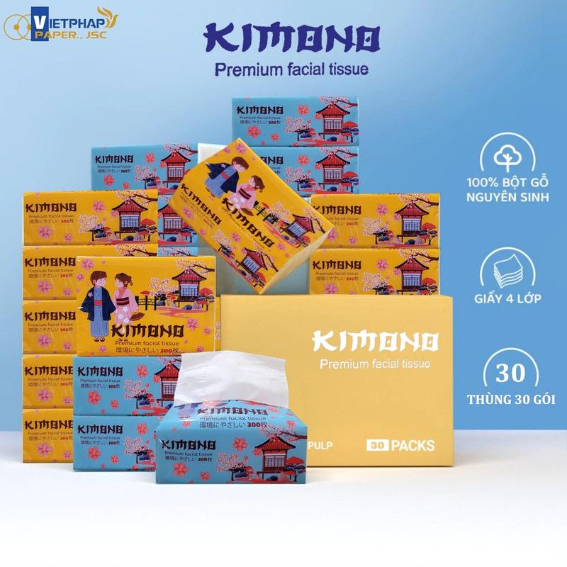 THÙNG 30 GÓI Giấy ăn khăn giấy cao cấp KIMONO siêu cute và siêu dai mềm mịn tiện lợi thân thiện với môi trường Giấy Vệ Sinh