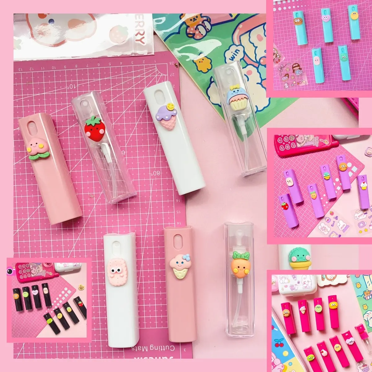 Botol Spray Travel Size Aesthetic 10 ml Parfum, Hand Sanitizer, Toner, Setting Spray, Facemist dll | Botol Kosong Refillable, Gambar Karakter Lucu
