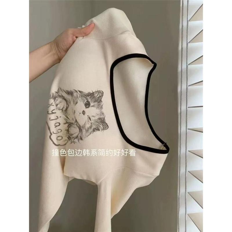 Áo Dài Tay, Giữ Ấm Mùa Thu Và Mùa Đông, Chải, Cổ Vuông, Dành Cho Bé Gái Nóng Bỏng, Dày Dặn, Chất Liệu Dralon, Hàng Mới Về, 2024 2