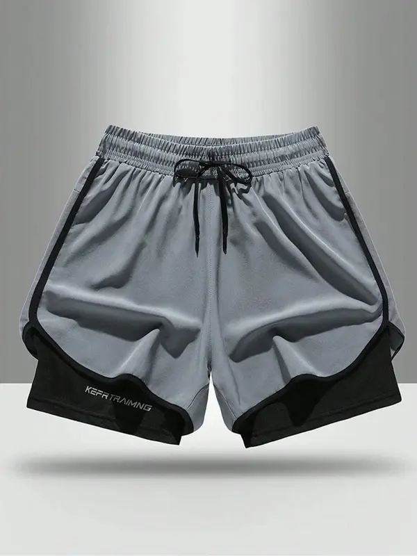 Men's Solid Color Boxer Briefs Shorts, Regular Fit Casual Comfy Breathable Shorts for Summer, Men's Bottoms for Daily Wear 0