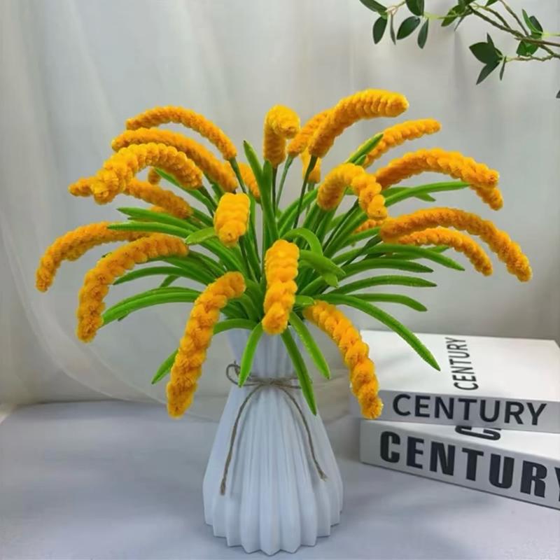  Set vật liệu tự làm bình 50 cành lúa vàng kẽm nhung trang trí đơn giản hoa handmade thủ công S0399 