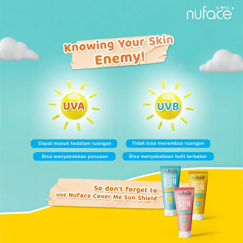 [2IN1] Nuface Sunscreen Cover Me Sun Shield (SPF 30 + SPF 30 Tone Up) 3