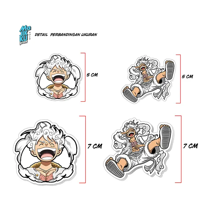 Sticker Pack Anime LUFFY GEAR 5 ONE PIECE | Vinyl 3