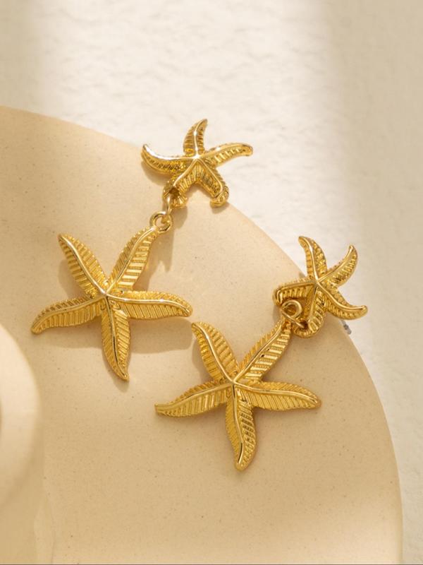 Starfish Design Dangle Earrings, Fashionable Jewelry for Women, Daily Clothing Decor, Trendy All-match & Exquisite Jewelry for Birthday Gift 5