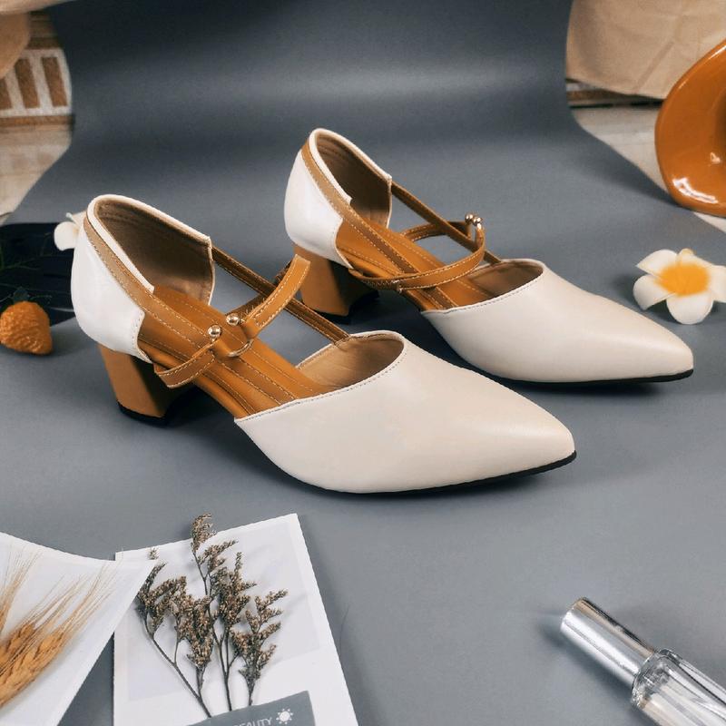 (Form nhỏ 0.5) Giày cao gót nữ 5 cm got vuong TTS 1