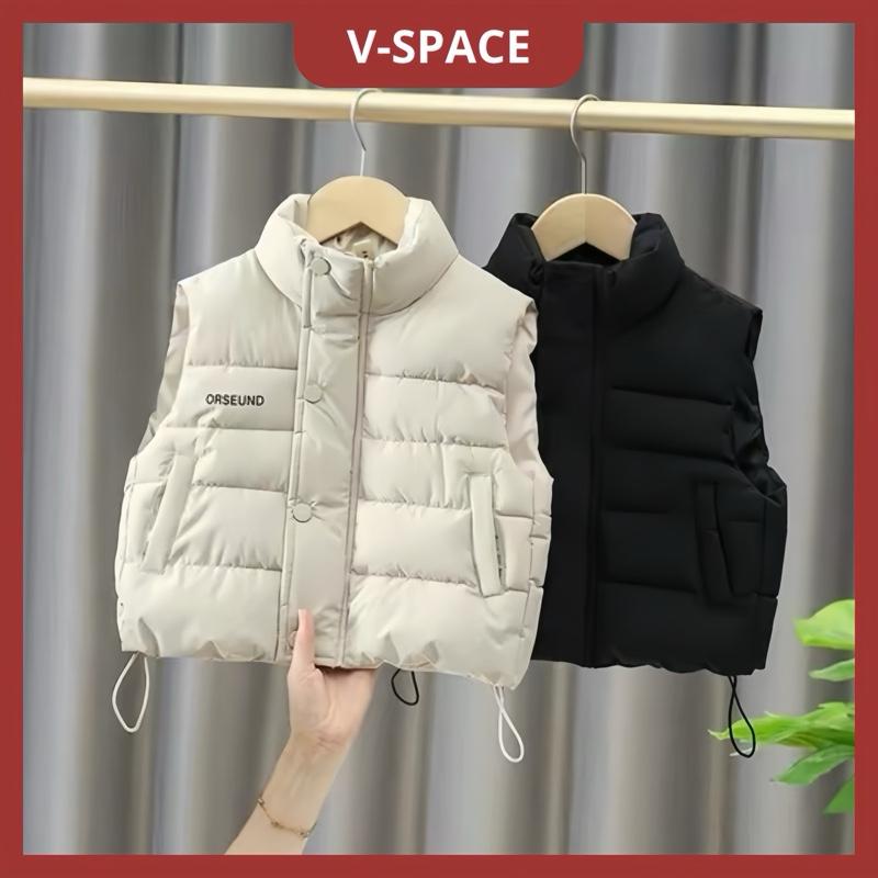 Áo phao gile cao cổ bông nhồi mềm cao cấp cho bé trai, bé gái vải bên ngoài chống nước, cản gió tốt (8-30kg)