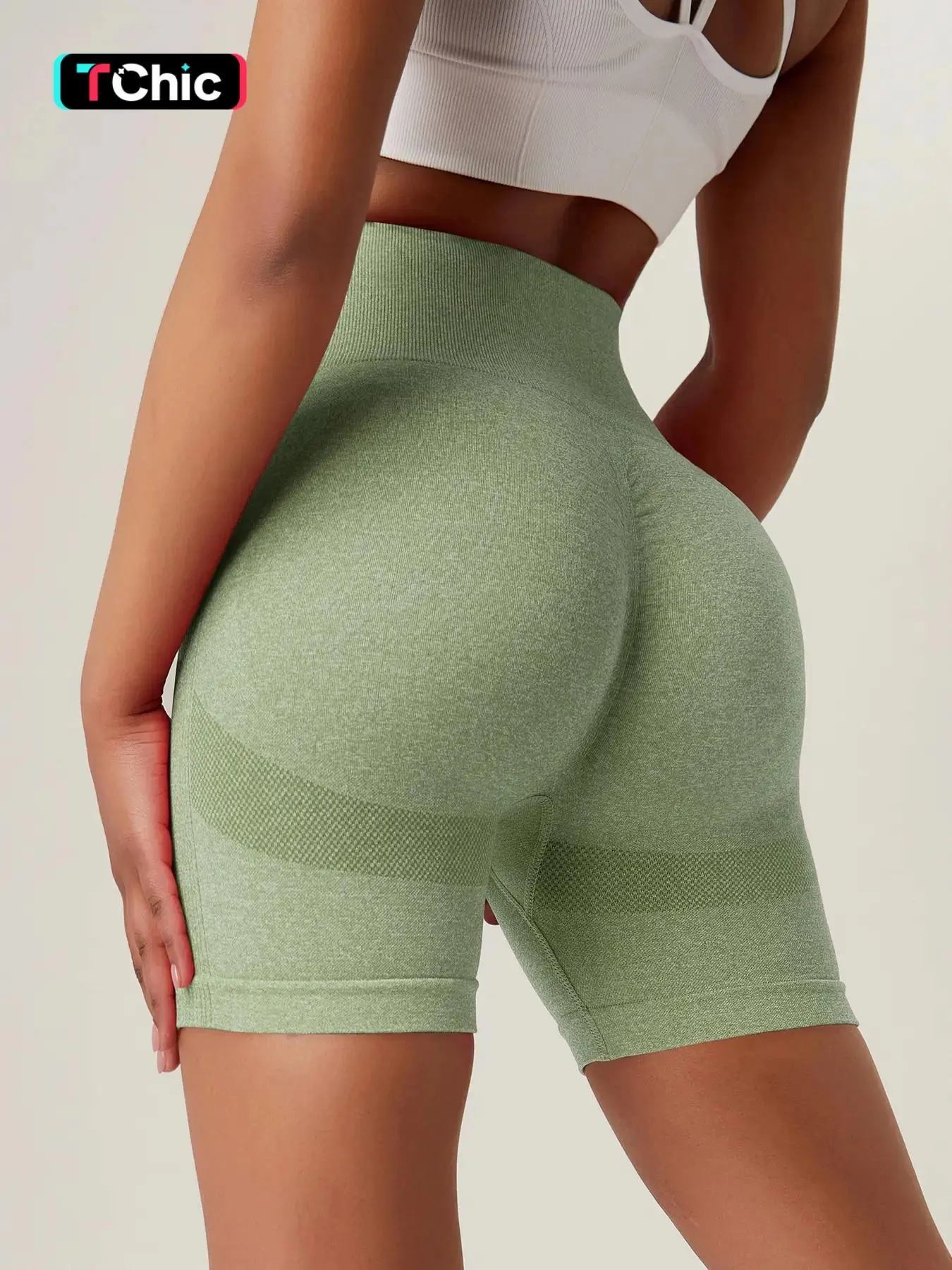 Women's Solid Color High Waist Sports Skinny Gym Shorts, Biker Shorts, Seamless Tummy Control Hip Lifting Yoga Shorts for Women Leggings, Ladies Sportswear for Indoor Outdoor, Gymclothes, Gym Wear