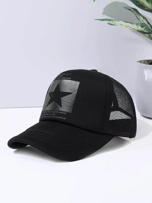 Unisex Street Style Letters & Star Pattern Baseball Hat, Trendy Sportive Baseball Cap, Fashionable Clothes Accessories for Men & Women for All Season 0