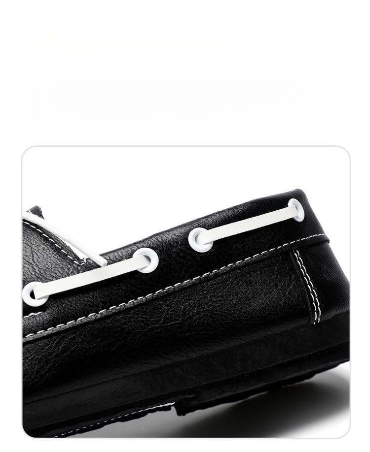 Product Introduction of Round Toe Shoes Casual Men's Slip-on Leather Shoe Flat Lightweight Breathable Dress Shoes 2024 New 10