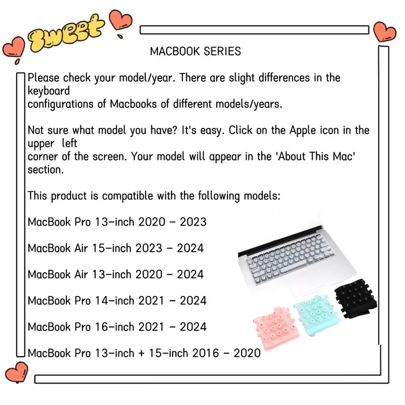 Silicone Keyboard Protector Cover for Long Nails, Portable Silicone Keyboard Cover for Laptop Computer, Easy Typing & Cleaning Keyboard Cover 2