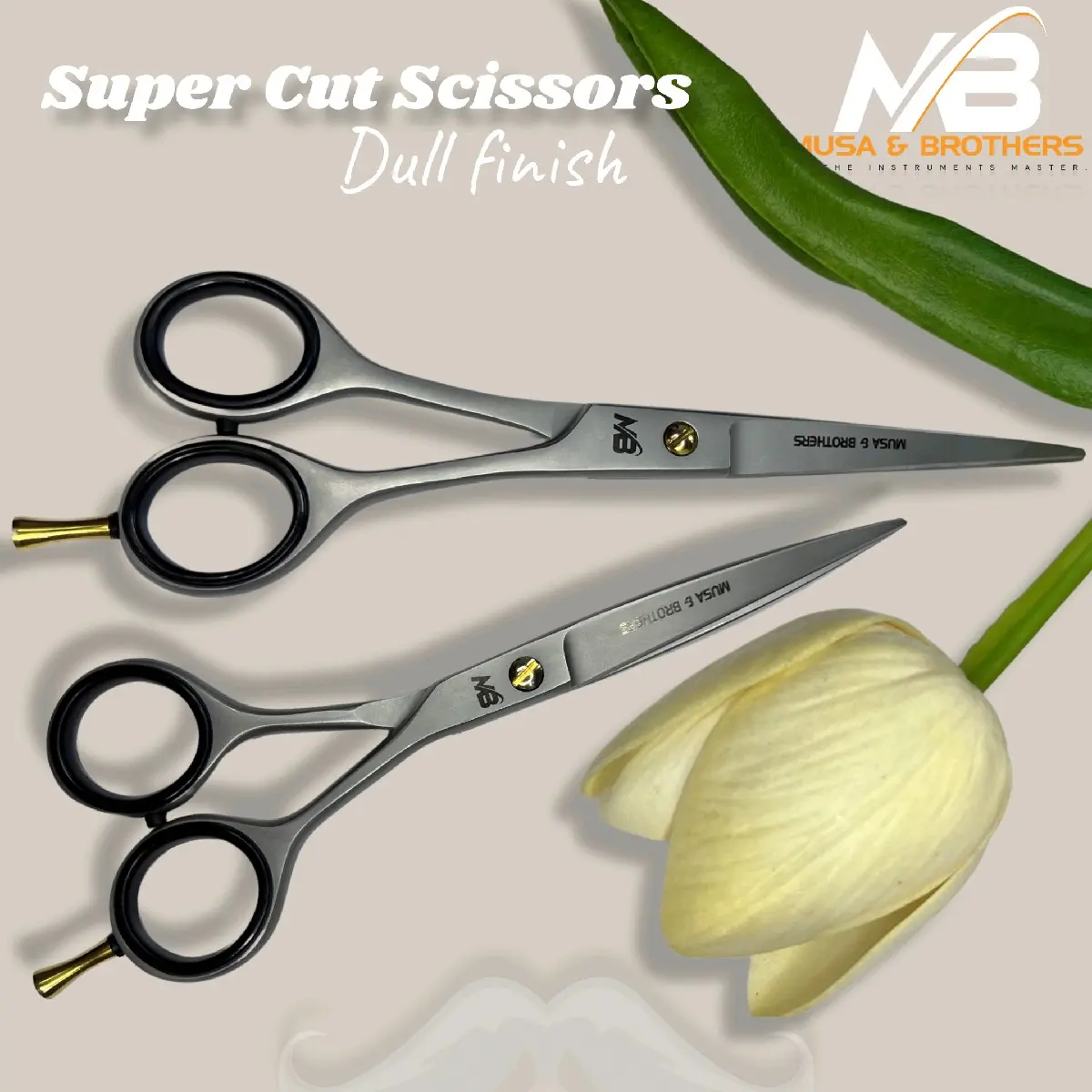 [Made in Pakistan] MB scissors Super cut Dull finish, gunting rambut abu2\ silver Hair Styling Musa & Brothers