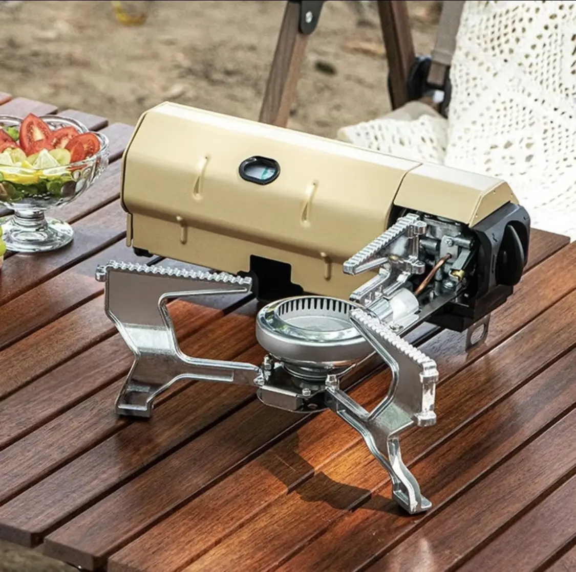 Bếp Ga Mini Du Lịch TAWA Inox Chống Gỉ Công Suất 2600W,Bếp Ga Đơn Thiết Kế Nhỏ Gọn Tiện Lợi Tích Hợp Van An Toàn Tự Ngắt