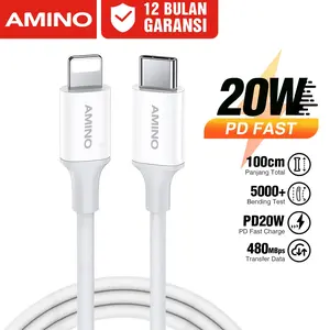 TERLARIS AMINO PD20W Fast Charging Kabel Cable Data Type-C to iP PD 20W Power Delivery / C TO L 1M Untuk Iphone 14 13 12 11 Pro Max XR X XS