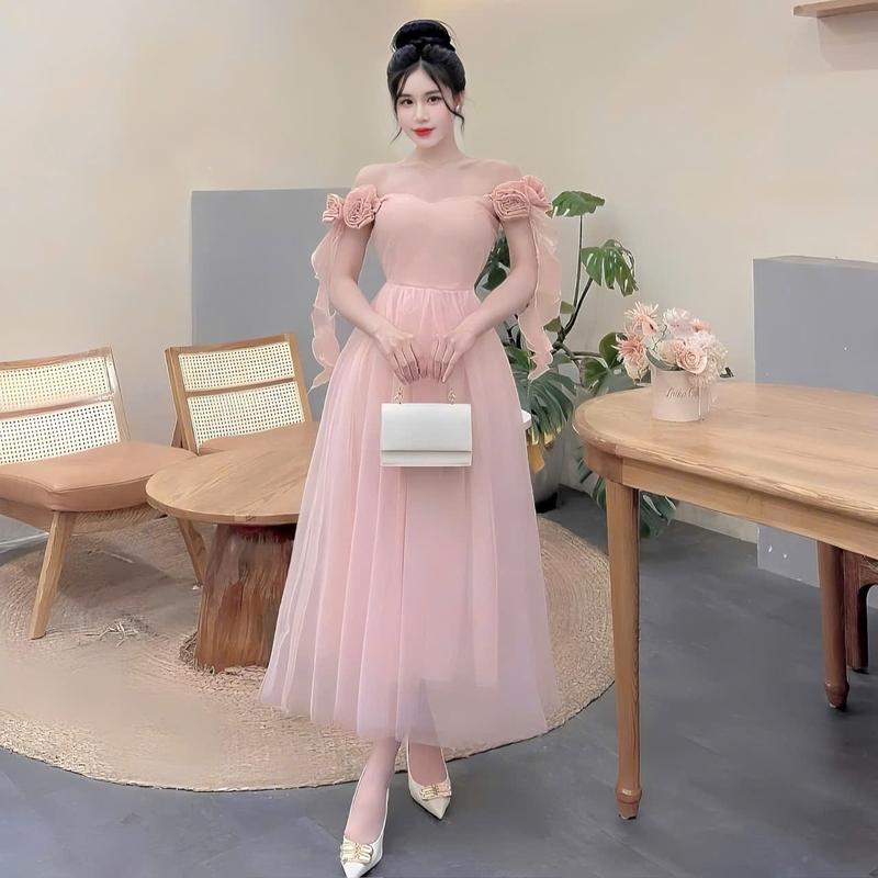 ĐẦM XOÈ ,ĐẦM LƯỚI,ĐẦM ĐI TIỆC,ĐẦM ĐI CHƠI CỰC XINH CHO NỮ Women Voi Voan Kim Tuyến Dress 4