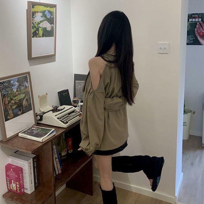 Product Introduction of Áo Trễ Vai Cho Nữ, Áo Dài Tay, Thiết Kế Đẹp Mới, Thích Hợp, Mặc Cao Cấp, Phù Hợp Với Phong Cách Pháp, Thanh Lịch, Mùa Xuân 2023 Top Sơ Mi Shirt 2