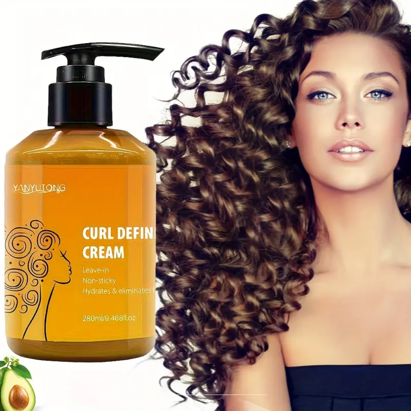 Moroccan Argan Oil Volumizing Curl Defining Cream - 280ml - Deeply Hydrating & Moisturizing Hair Styling Cream for Waves & Curls - Argan Oil, Castor Oil, Rosemary Essential Oil Gel Haircare Moisturize Moisturizer Moisture Unisex