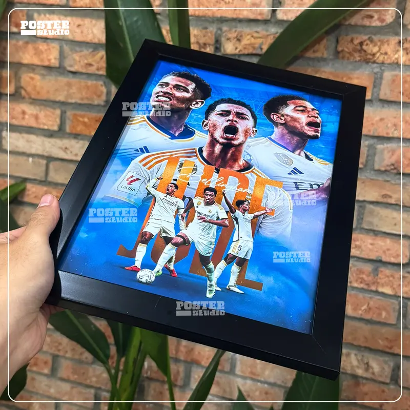 Khung ảnh poster Jude Bellingham gồm 2 kích thước để bàn A5 (18cm x 24cm), treo tường A4 (24cm x 35cm) Decor Decor Phòng 2