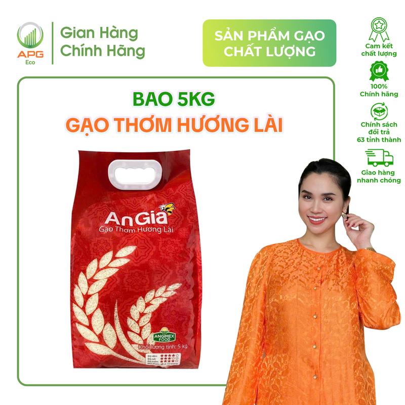Gạo thơm Hương Lài - Cơm dẻo nhiều, vị ngọt hậu, hữu cơ - APG ECO, túi 5kg