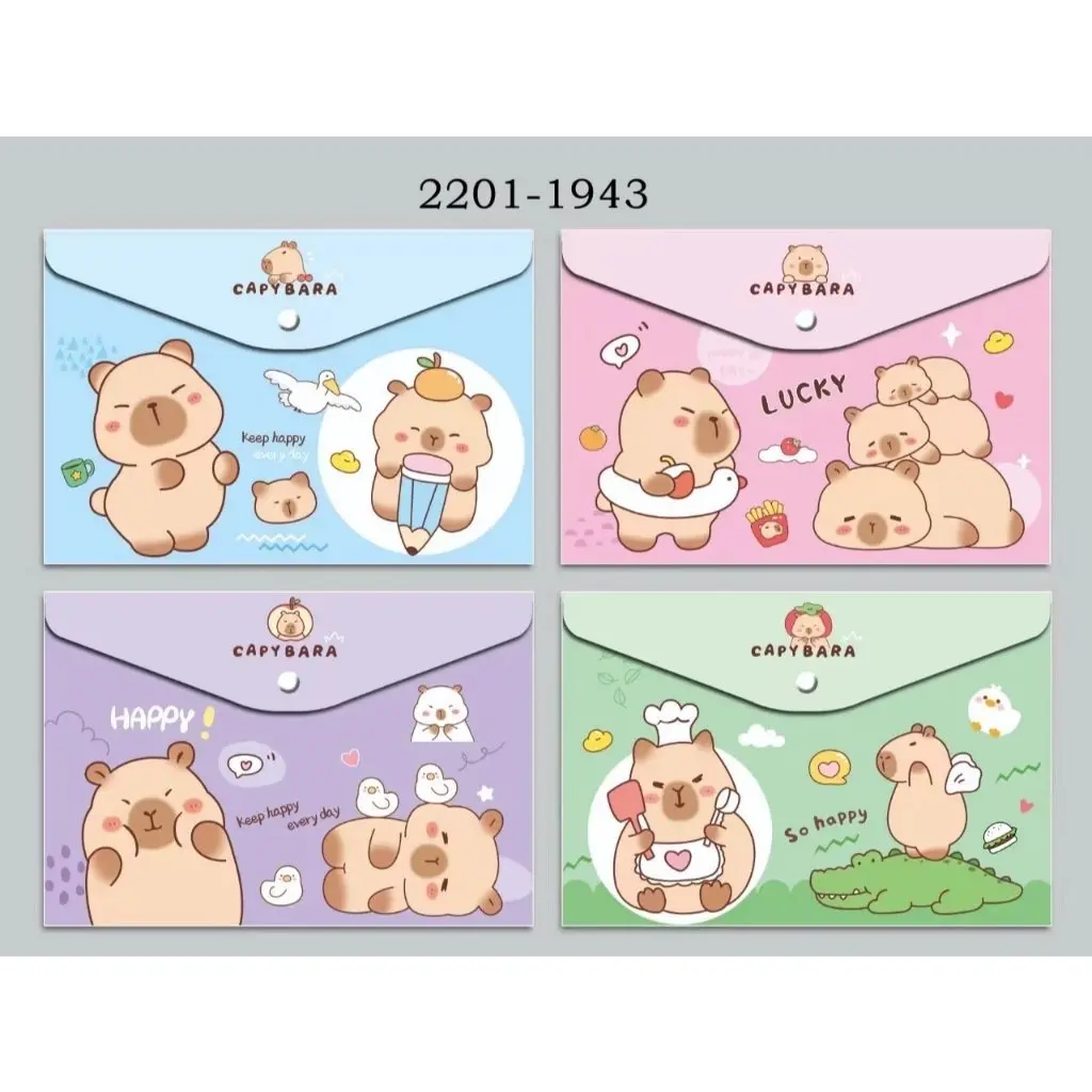 Túi đựng tài liệu cúc bấm bìa ngang khổ A4 nhiều hình cute