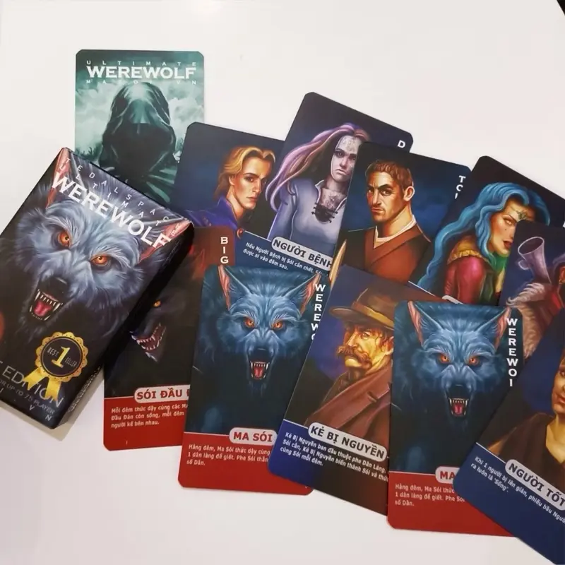 Bài ma sói Deluxe loại 21 lá và 66 lá, phiên bản Tiếng Việt, bộ bài boardgame được ưa chuộng, phù hợp với mọi lứa tuổi 2