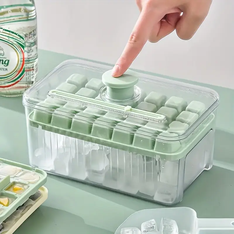 1 Set Food Grade Silicone Ice Cube Mold - One-Key Defrosting Tray for Freezing Ice Cubes - Kitchen Supplies, Kitchen Tools, 56-Cell Large Capacity Whiskey Ice Cube Tray - Square Ice Molds for Home & Commercial Bar/Restaurant Kitchen Use