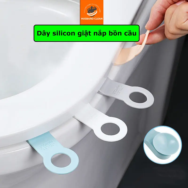 Combo 2 Dây Silicon Lật Nhấc Nắp Bệt Bồn Cầu - Dụng Cụ Nhấc Nắp Bồn Cầu Đảm Bảo Vệ Sinh