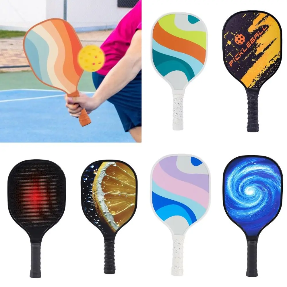 Wooden Pickleball Paddles Ribbed Handle Non-Slip Pickle Ball Racket Beginner Single Racket Pickleball Training Equipment Women