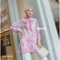 Gambar BRAWEE Baju Batik Wanita Lengan Panjang Seragam Kerja Kantor Rengganis Katun Blazer - Rengganis Pink, M dari BRAWEE Kota Pekalongan 1 Tokopedia