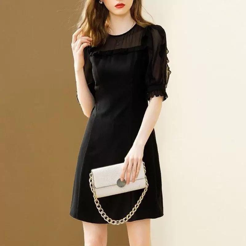 Thời trang bigsize set váy đầm dự tiệc dễ thương Nữ Dress Màu Đen - A.1072