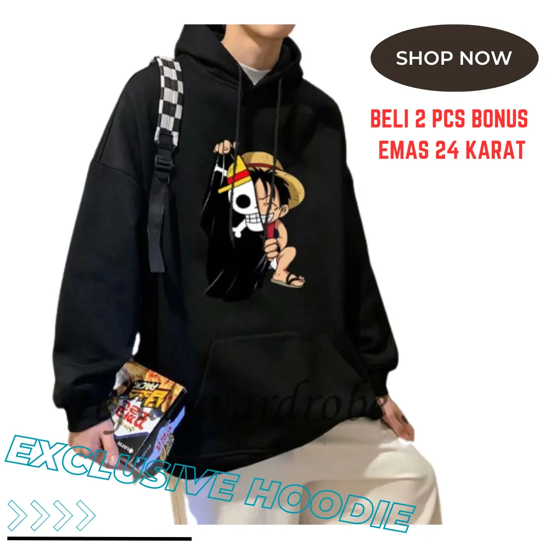 Hoodie Pria Wanita Luffy Terbaru Jaket Pria Terbaru Murah Fleece Grey Sweater Distro