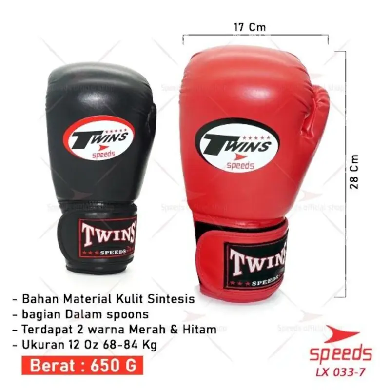 SPEEDS Boxing Gloves 12oz Sarung Tinju Peralatan Bela Diri Boxing Perlengkapan Boxing 033-7 0