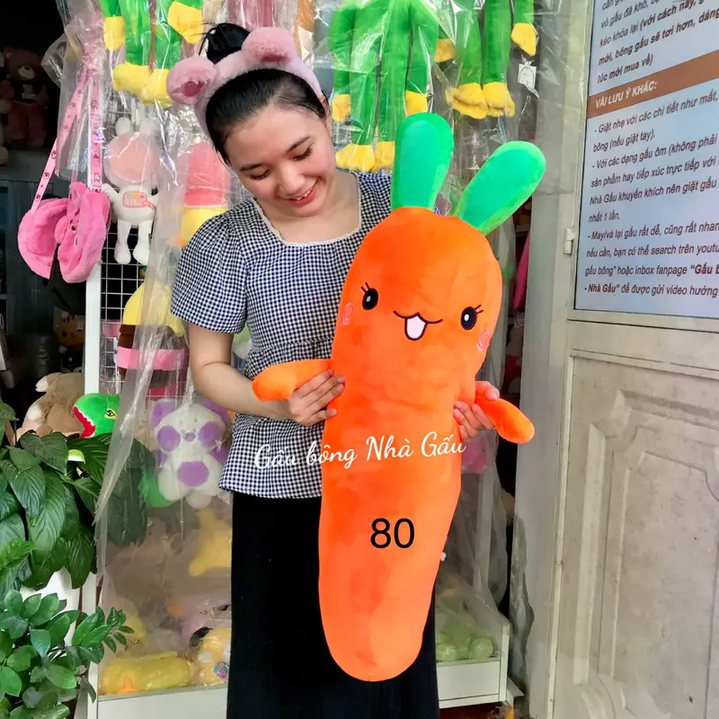 Gấu bông Cà rốt 2 lá tai thỏ - chất mịn mướt - QC nhập khẩu Thú Bông Thú Nhồi Bông Thú Bông Thú Nhồi Bông Toy Đồ Chơi 8