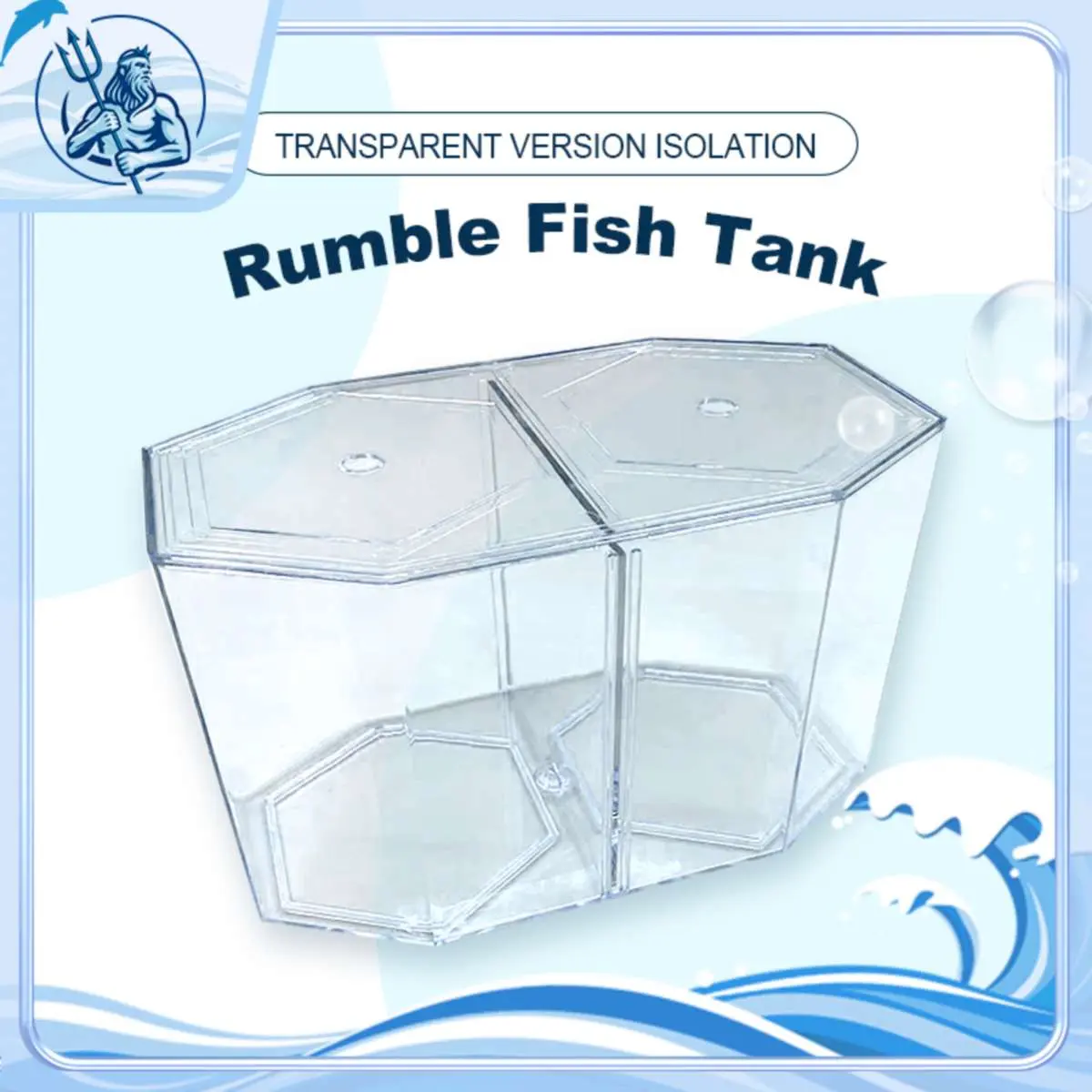 Aquarium Double Betta Fish Tank Dual BettaHex Clear Tank with Divider