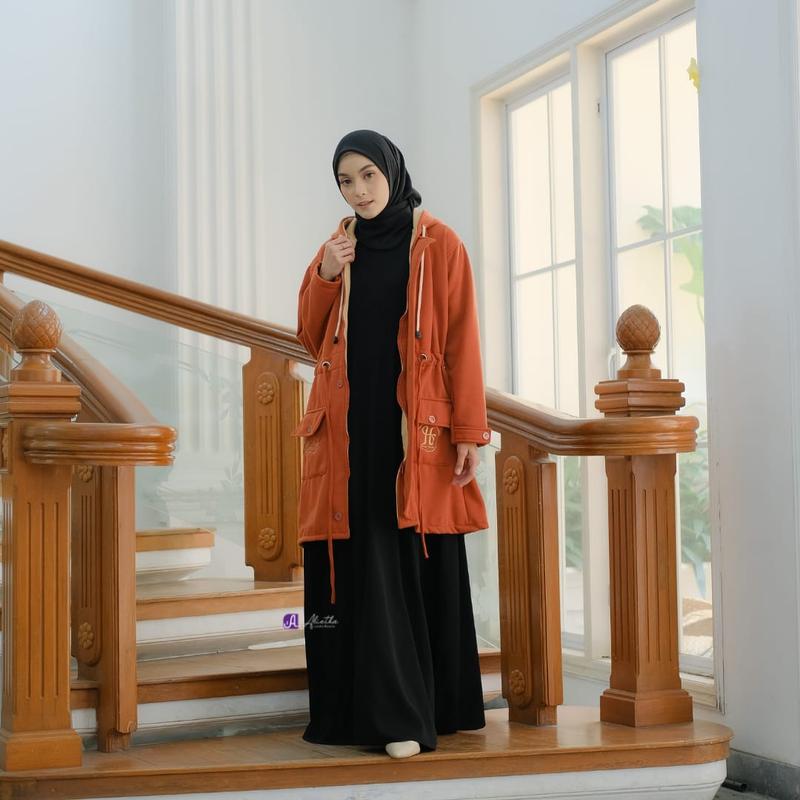 Jaket Outer Hijabers by Alietha | Jaket Muslimah Panjang | Jaket Babyterry Murah Wanita Basic 5