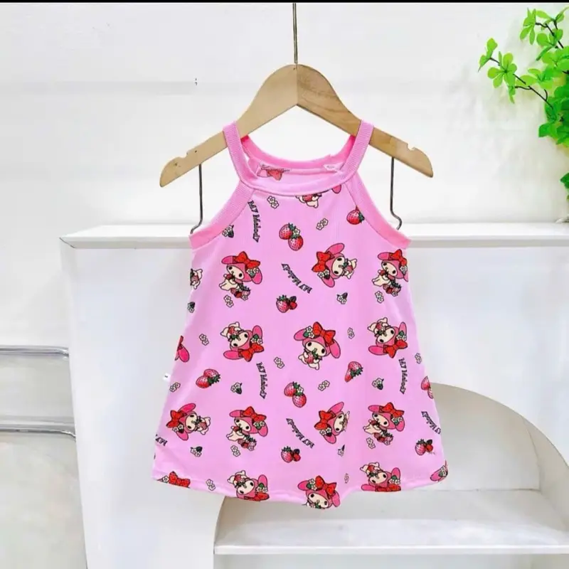 Váy 2 dây cho bé gái chất thun lạnh mềm mát xinh cho bé 9-35kg (H6) 4
