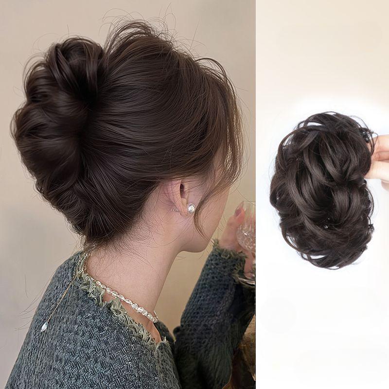 Flower Bud Head Wigs Claw Clip In Hair Tool Increase Hair Volume Simulated Hair Wigs High Skull Top Temperament 2