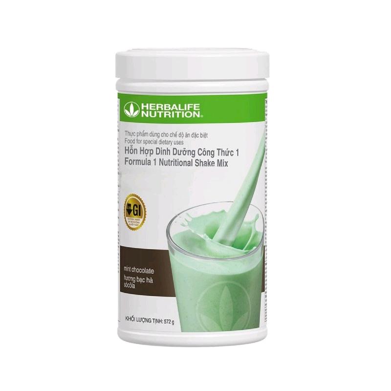 Sữa herbalife healthy meal F1 Hữu cơ Milk 5 vị Bạc hà, socola, vani, quy kem, dâu tây