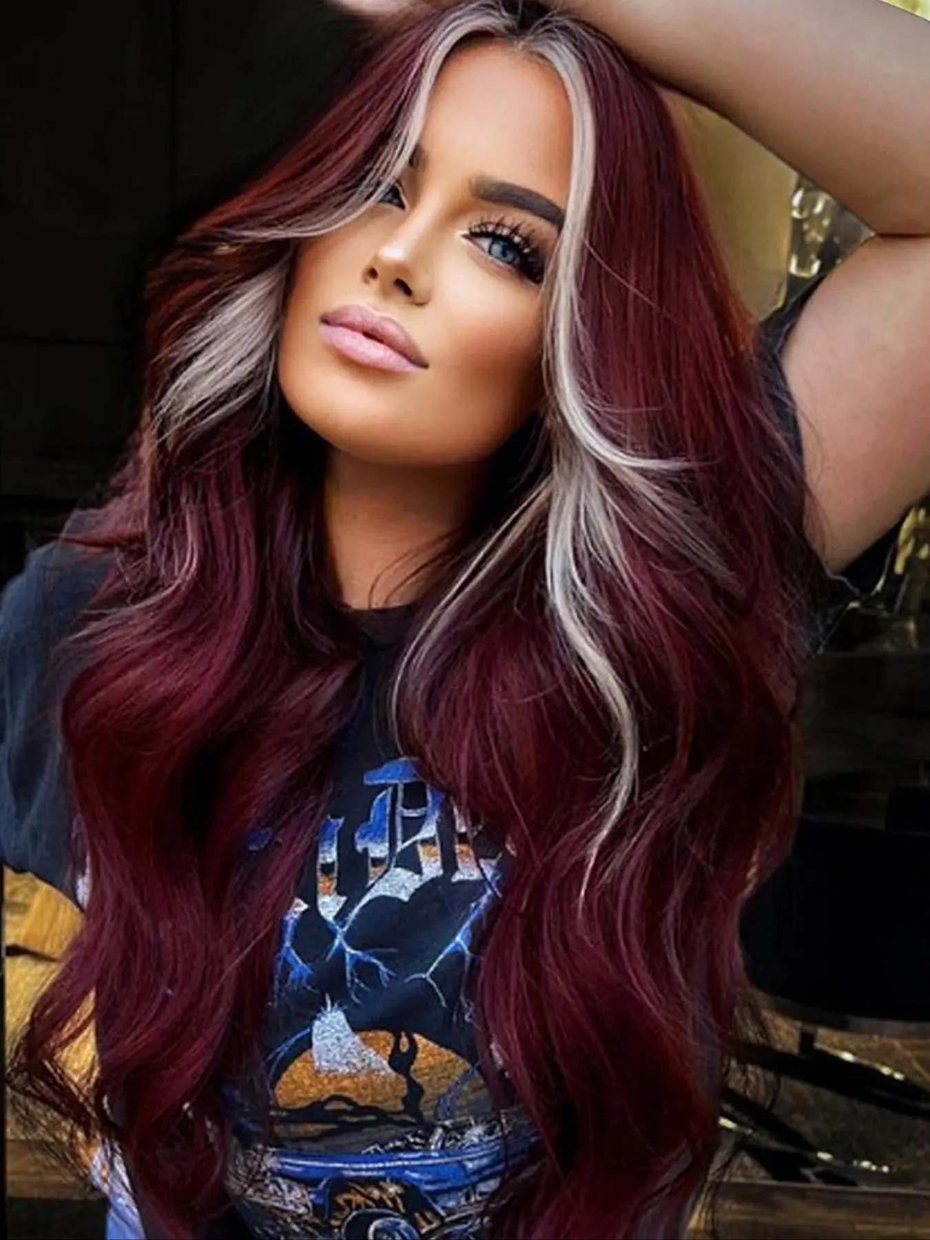 30 Inch Long Wavy Synthetic Wigs for Women, Gorgeous Fluffy Wigs with Bangs, Synthetic Full Machine Wigs for Party, Daily Use