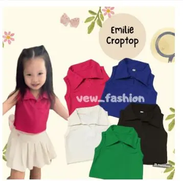 Jenel Collection COD FREE ONGKIR Promo Terbaru Termurah ATASAN ANAK EMIE CROP TOP Bagus Murah Nyaman Keren Kekinian Korea Lucu