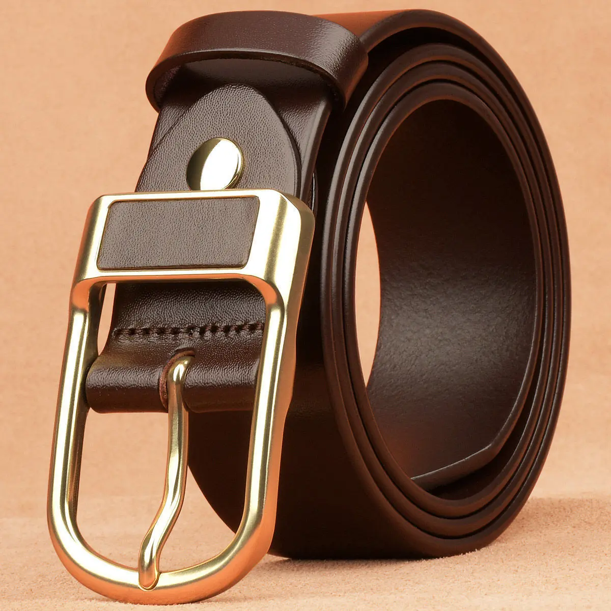 Kẹp Thắt Lưng Da Nam, Chính Hãng 100%, Khóa Tự Động Bằng Đồng, Thời Trang, Phong Cách Thường Ngày Công Sở, Dễ Phối Đồ, Cảm Giác Cao Cấp Đơn Giản