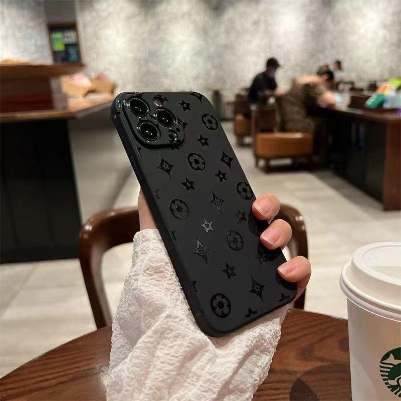  Ốp Silicon Mềm Họa Tiết Màu Đen Thích Hợp Cho iPhone Phone Case 15pro   14   13   12   11Promax Xsmax Chống Sốc Tương Thích Với 7   8Plus Thiết Kế Tối Giản Xs   Xr   X   16   16Promax 14Promax 13Promax 