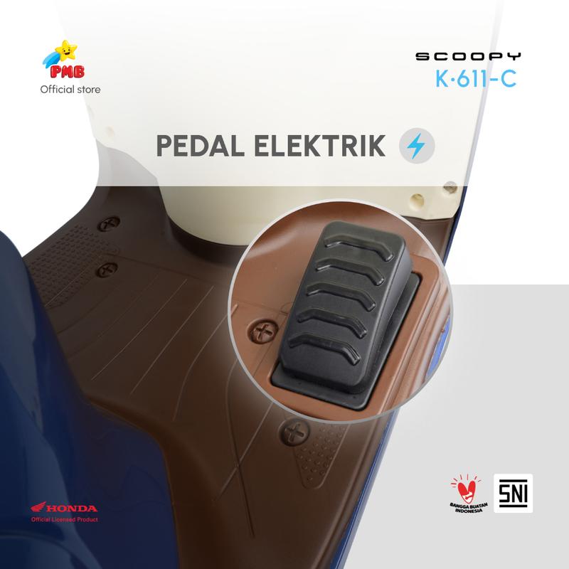 Motor Aki Anak Honda Scoopy - PMB K611C // Motor Aki Mini Lampu Led 5
