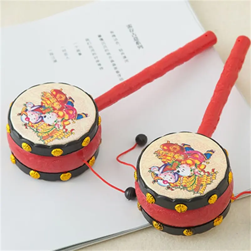 Trống Lục Lạc Quay, Phong Cách Truyền Thống, Đồ Chơi Trẻ Em, Tambourine, Đồ Chơi Vui Nhộn, Trống Khỉ, Thiết Kế Hoạt Hình, Làm Bằng Nhựa, Đồ Chơi Âm Nhạc Chuông Lục Lạc Cầm Tay 5