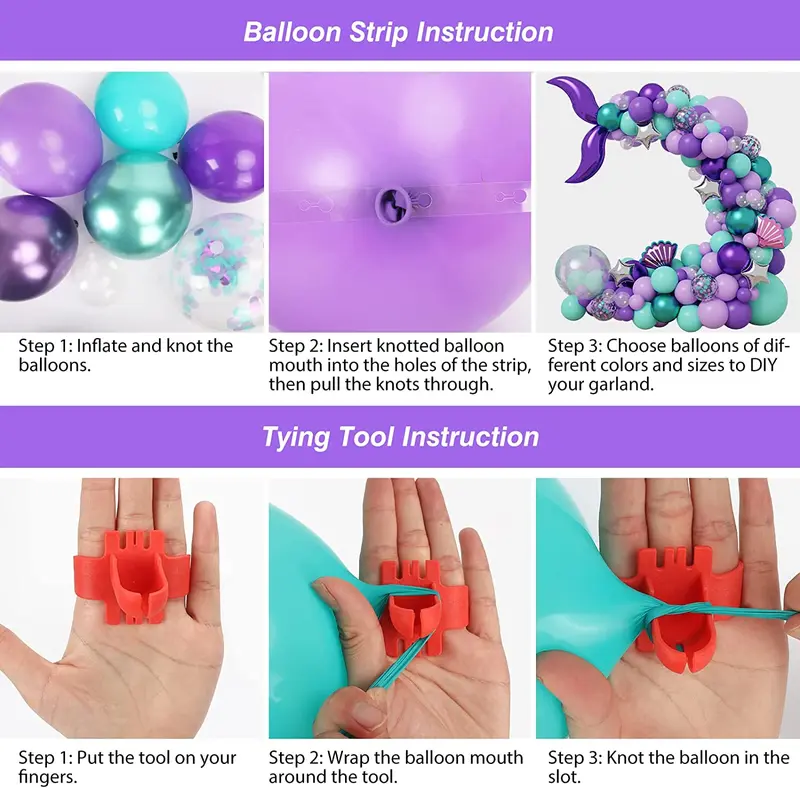 136pcs Mermaid Balloon Garland Kit for Mermaid Party Decoration Supplies, Balloons for Birthday Party Baby Shower Decoration 3