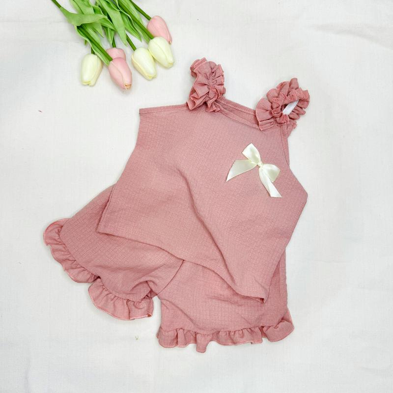 (Xả kho)6-20kg Bộ đồ 2dây Đũi xốp dáng rộng cực mềm mát thấm hút mồ hôi cho bé gái dễ thương 1