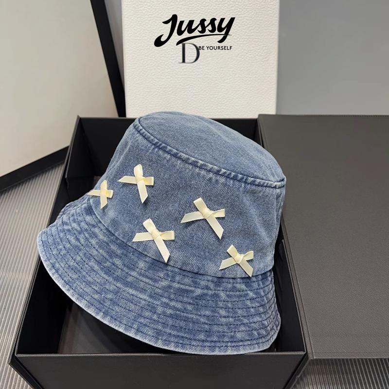 Mũ Bucket Tai Bèo Jean Denim Đính Icon Nơ Xinh Xắn JB42 Jussy Official Mũ Tai Bèo Nam Nữ Chất Jean Dày Dặn Form Unisex Hat Cap