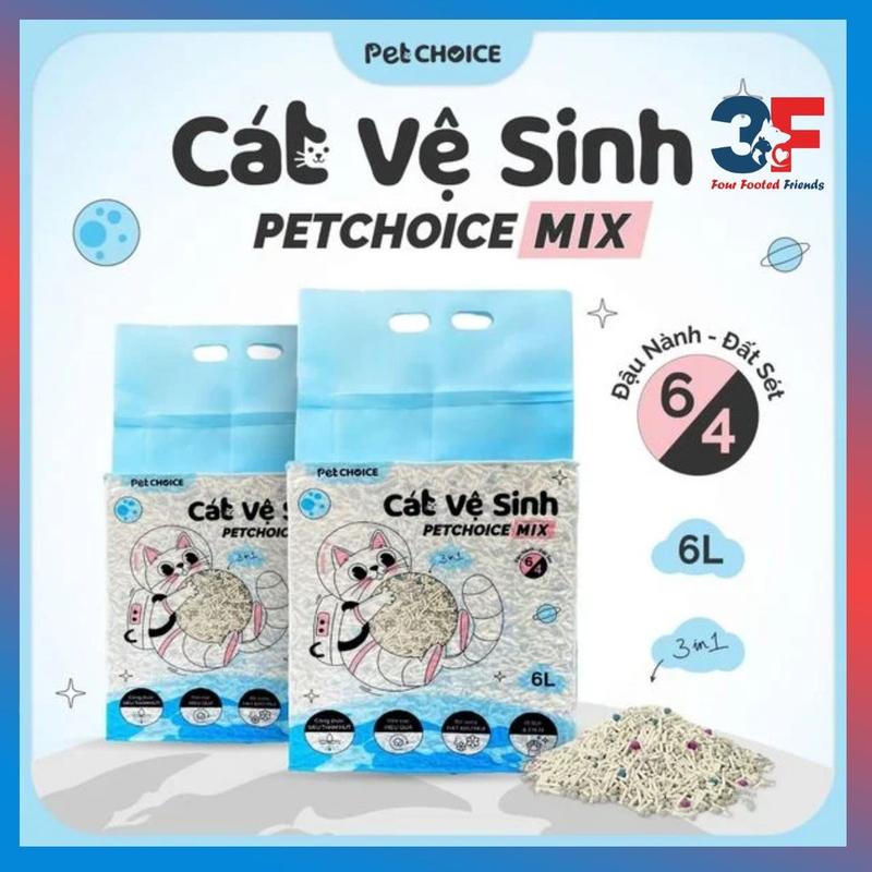 Cát Mèo Đậu Nành Mix Đất Sét PetChoice 6L/2KG, Cát Vệ Sinh Cho Mèo
