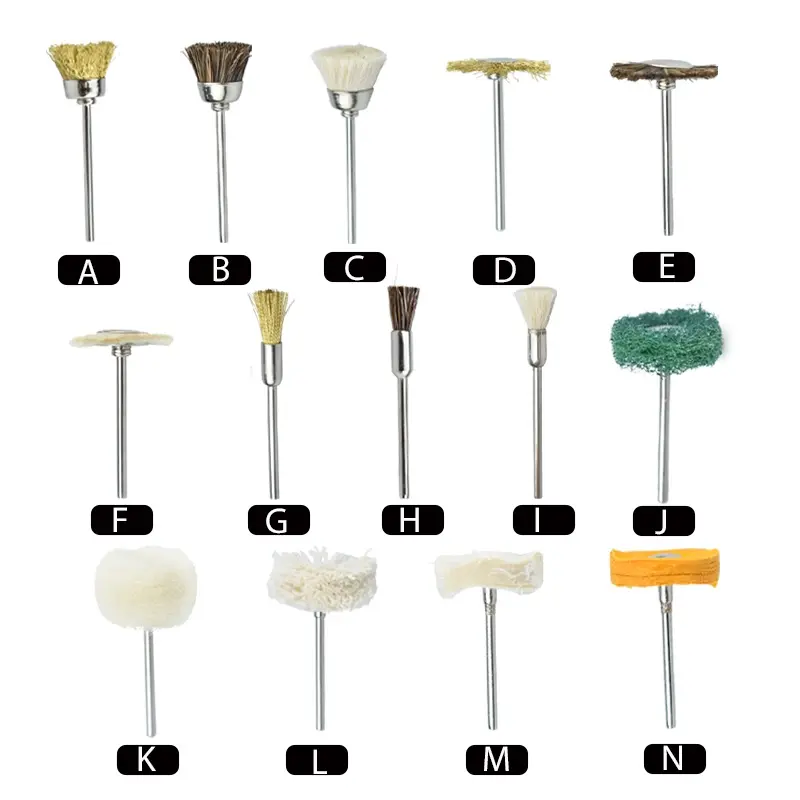 Dental Brush Polishing Wheels Polishing Rotary Tools 2.35mm Shank HP Flat Dental Materials